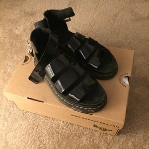 Dr. Martens Black Patent Leather Sandals